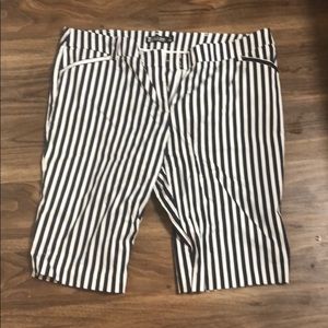 Striped black and white shorts